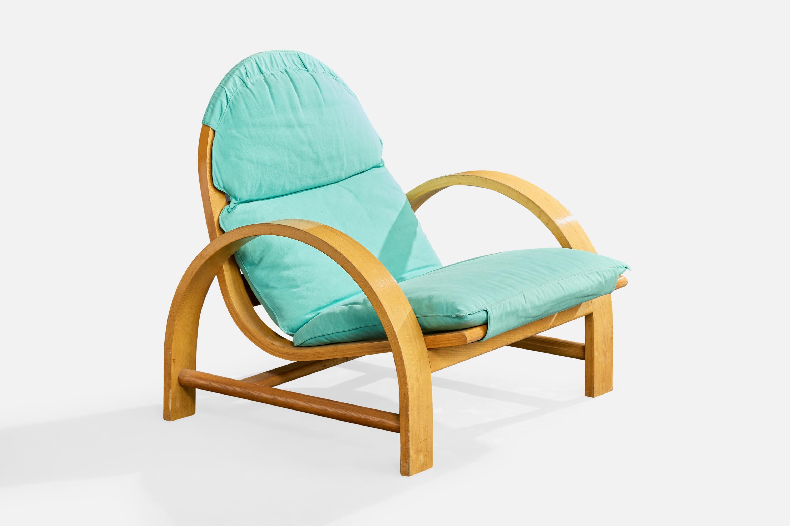 Adalberto Dal Lago, Lounge Stühle, Holz, Stoff, Italien, 1970er im Zustand „Relativ gut“ im Angebot in High Point, NC