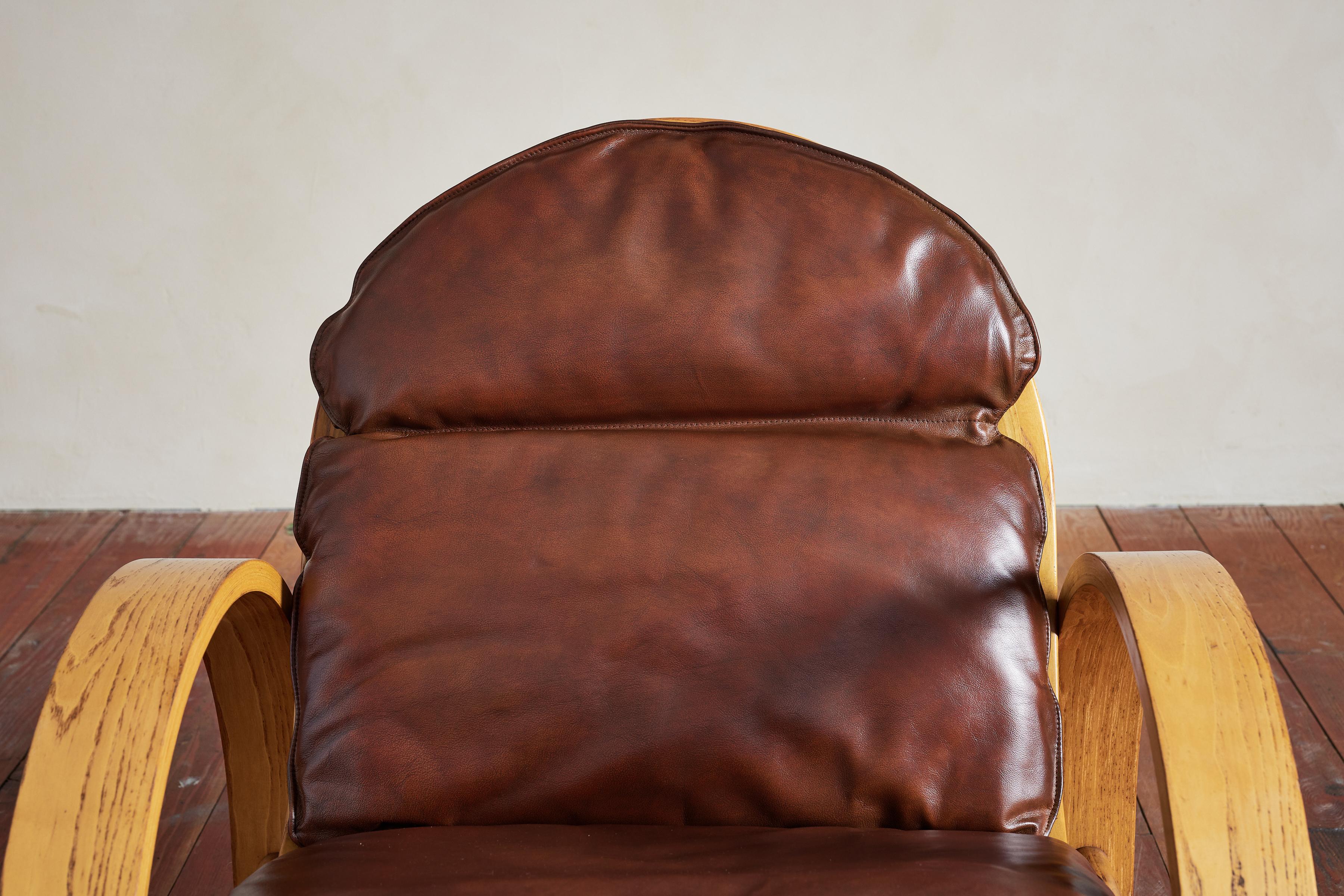 Adalberto Del Lago Leather Chairs For Sale 3