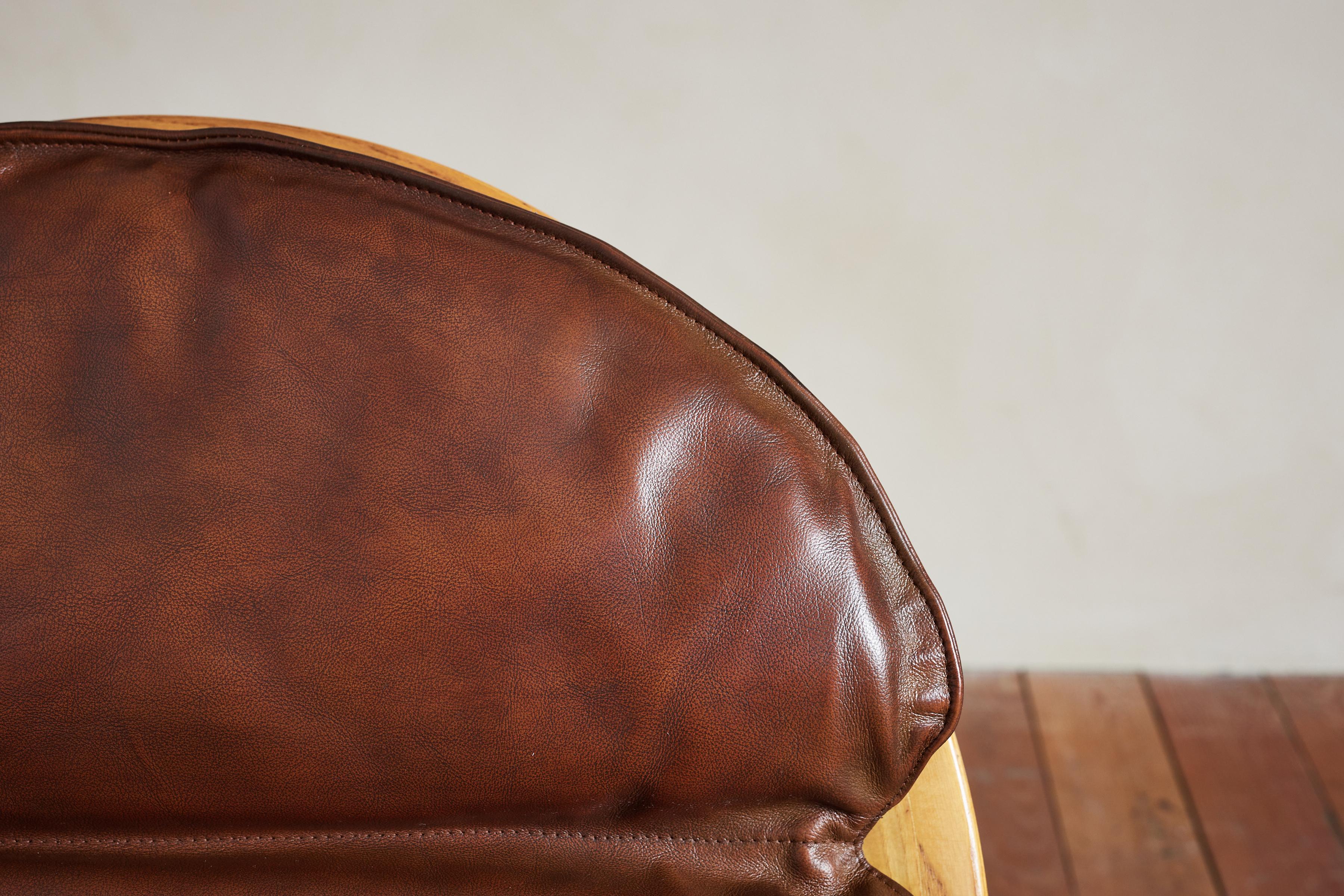 Adalberto Del Lago Leather Chairs For Sale 4