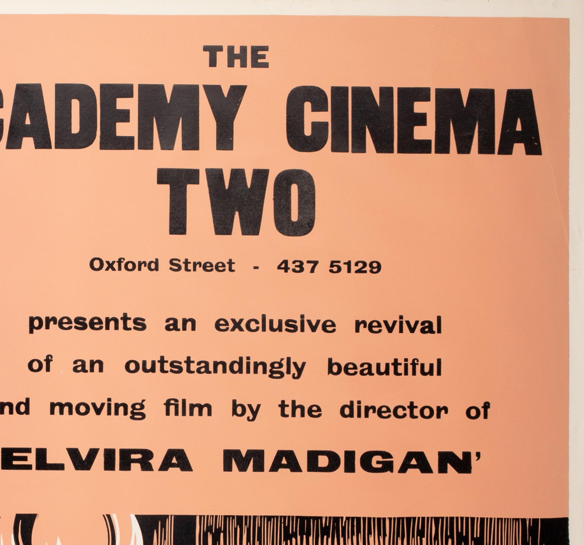 Adalen '31 1970s Academy Cinema London UK Quad Film Poster, Strausfeld In Excellent Condition For Sale In Bath, Somerset