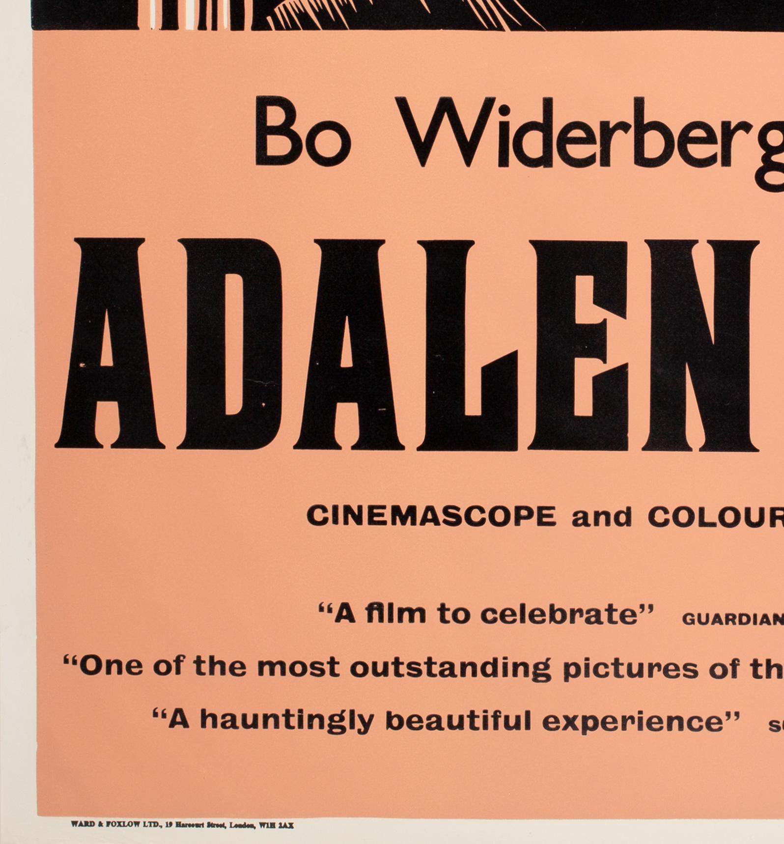Adalen '31 1970s Academy Cinema London UK Quad Cartel de cine, Strausfeld siglo XX en venta