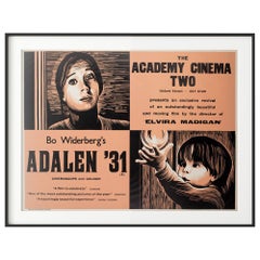 Adalen '31 1970s Academy Cinema London UK Quad Film Poster, Strausfeld