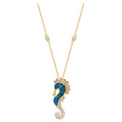 Adalynn 14K Yellow Gold Fancy-Cut Inlay Opal Pendant