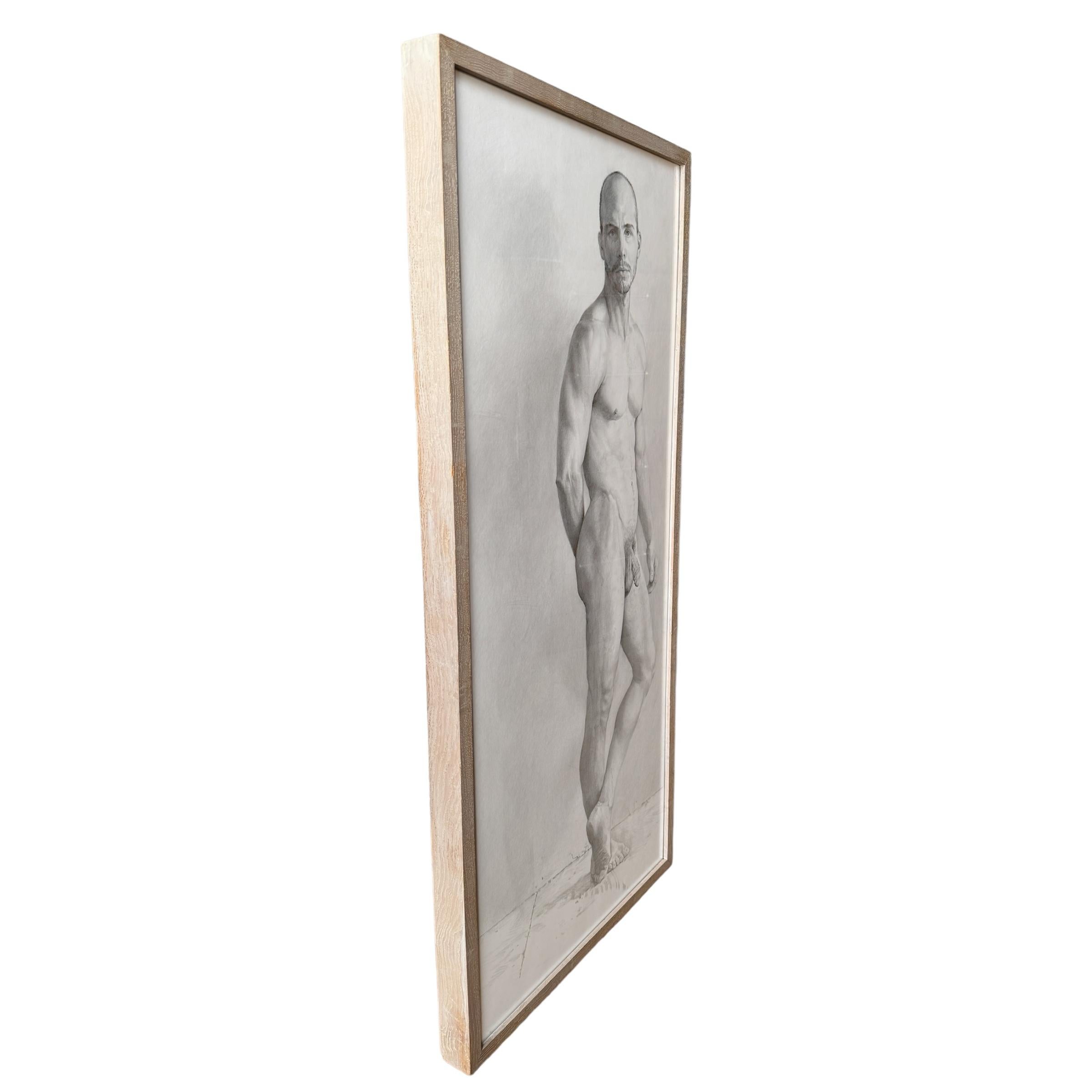 „Adam“, eine Graphitfigur-Zeichnung von Sherry Camhy (Moderne) im Angebot