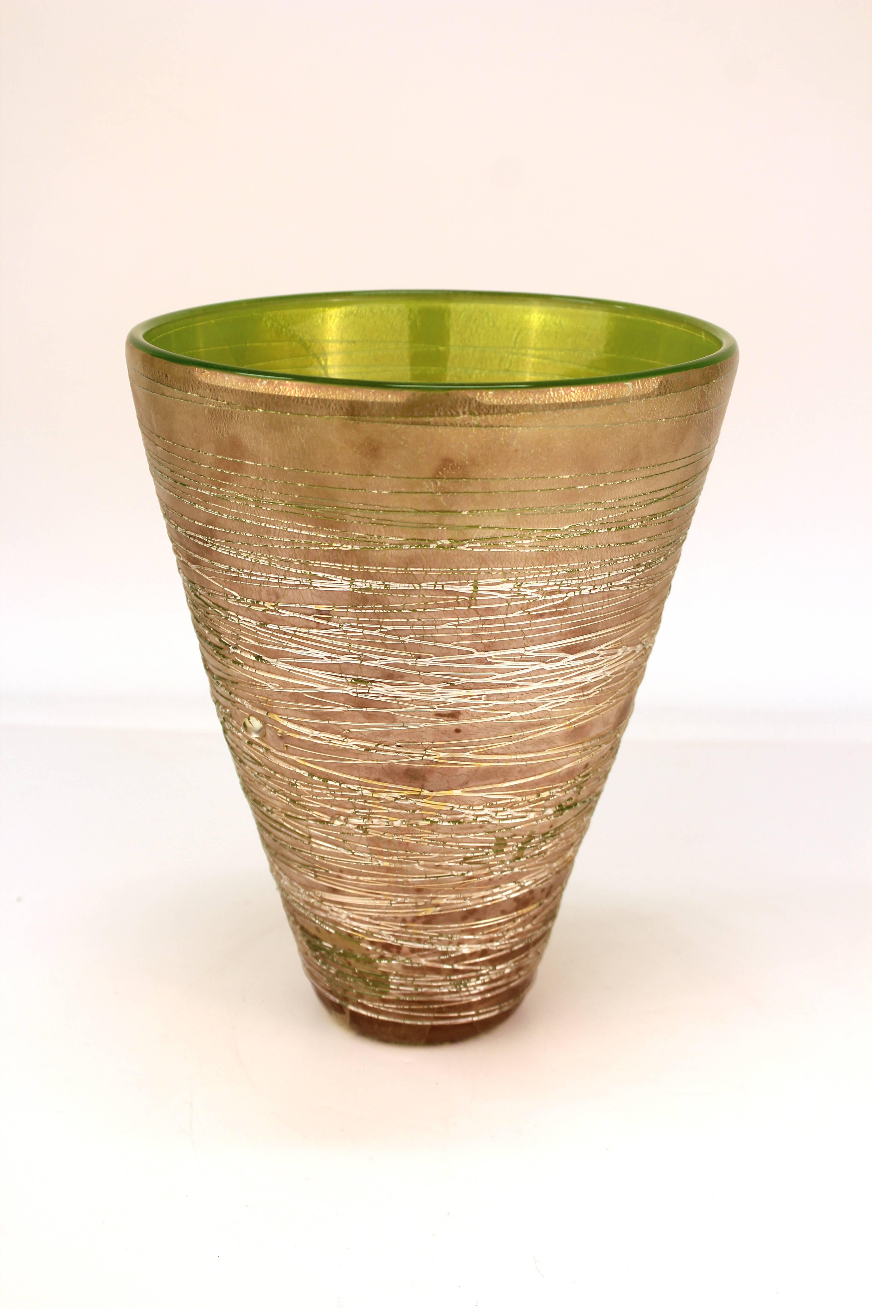 Modern Adam Aaronson for 'The Handmade Glass Co.' British Studio Art Glass Vase, Signed