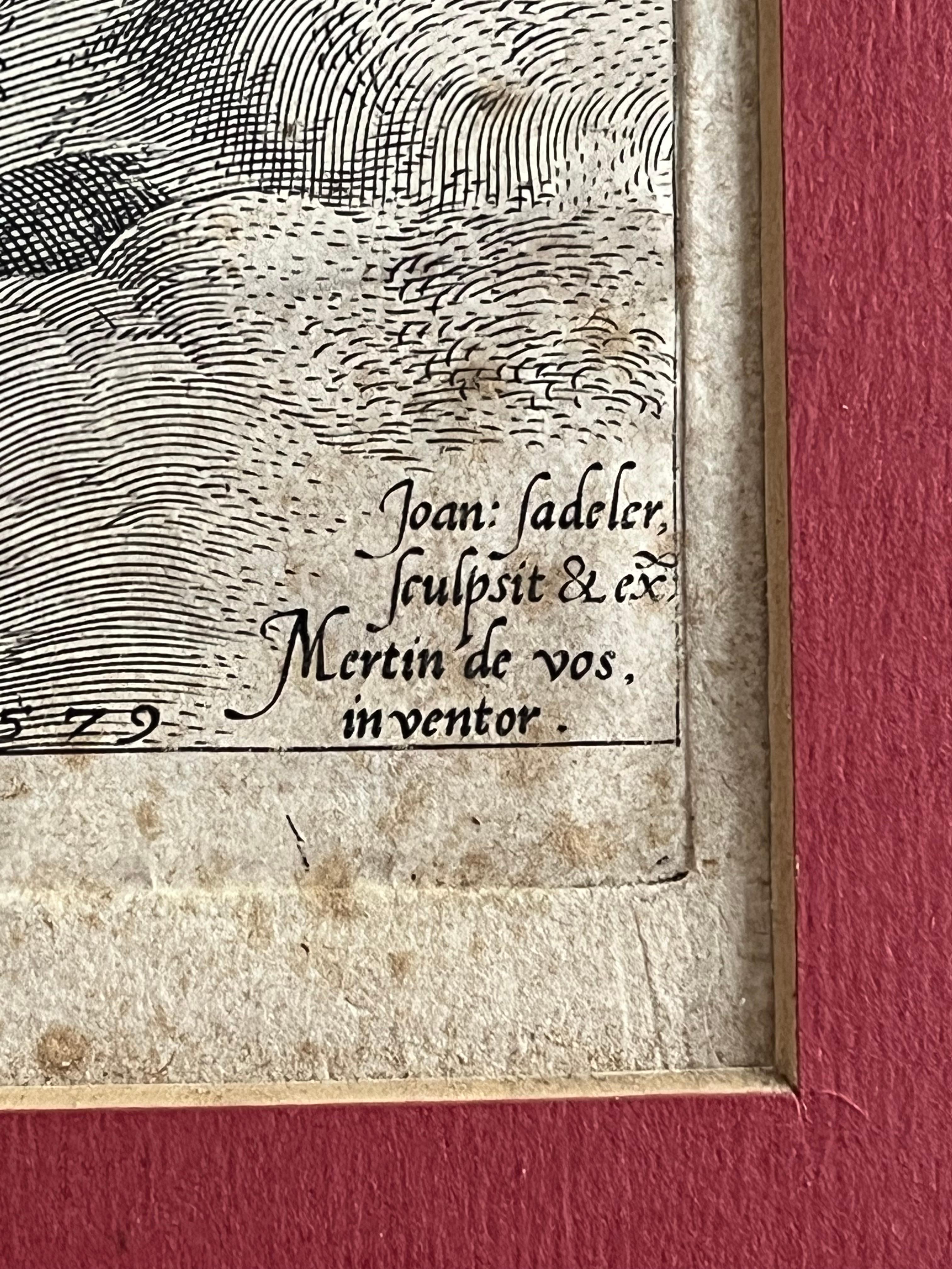 Adam und Eva Kupferstich von Johann Sadeler um 1579 im Zustand „Gut“ im Angebot in Doylestown, PA