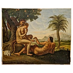 Adams et Eve, peintre de l'école française du XIXe siècle