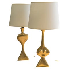 Adam And Eve Gold Plated Bronze  Lamps By Jacques Jarrige