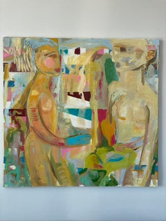 "Adam and Eve I" Contemporary Abstract Expressionist Oil Painting