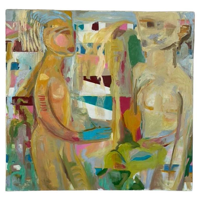 "Adam and Eve I" Contemporary Abstract Expressionist Oil Painting For Sale