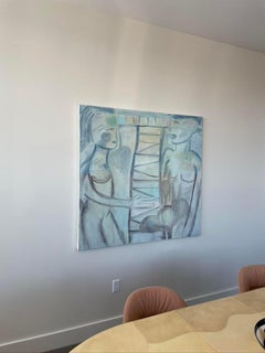 "Adam and Eve II" Contemporary Abstract Expressionist Oil Painting