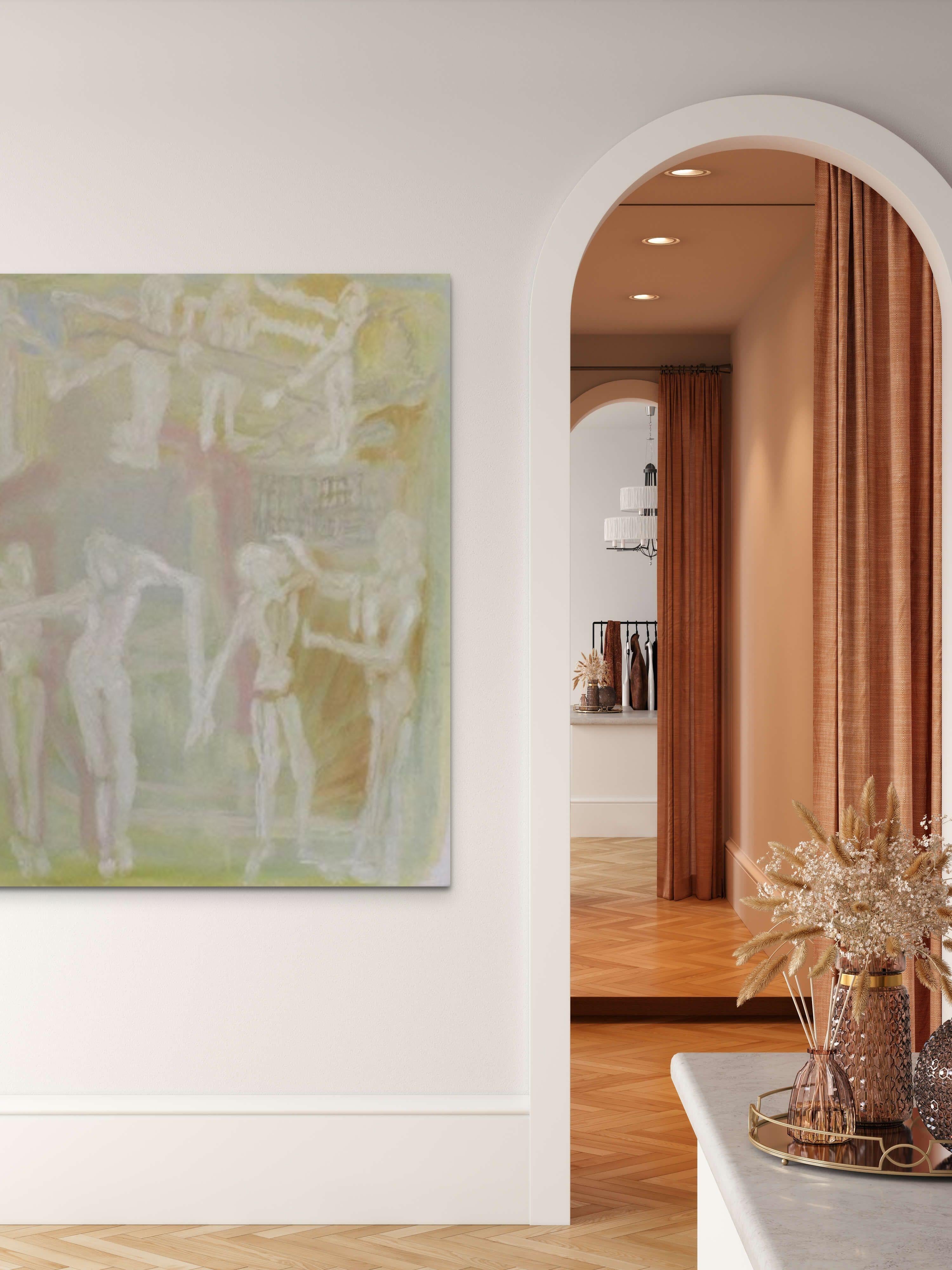 XXIe siècle et contemporain Peinture à l'huile expressionniste abstraite contemporaine « Adam et Ève » en vente