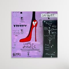 "Designer (Lovely Aesthetics)" - Urban street art painting with shoe & text