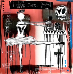 "Me importa" Pintura pop art urbana figurativa de bailarina con texto