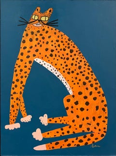 Eternal Wonder III, peinture originale, art animalier, guépard, art safari sauvage