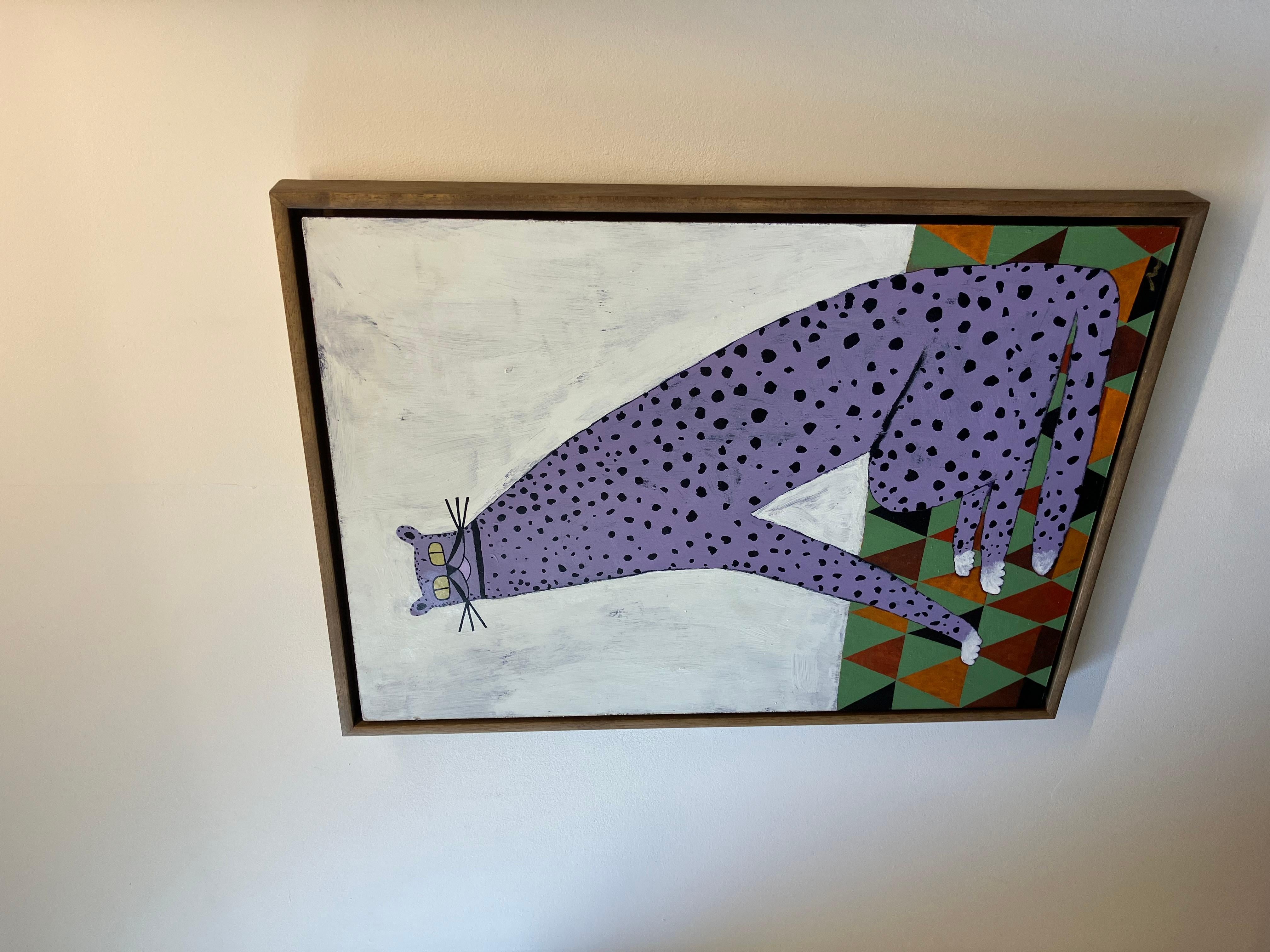 High Emotion, Original painting, Animal art, Contemporary - Gray Figurative Painting by Adam Bartlett