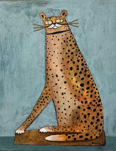 Ornement Cheetah III, peinture originale, art animal, peinture de guépard