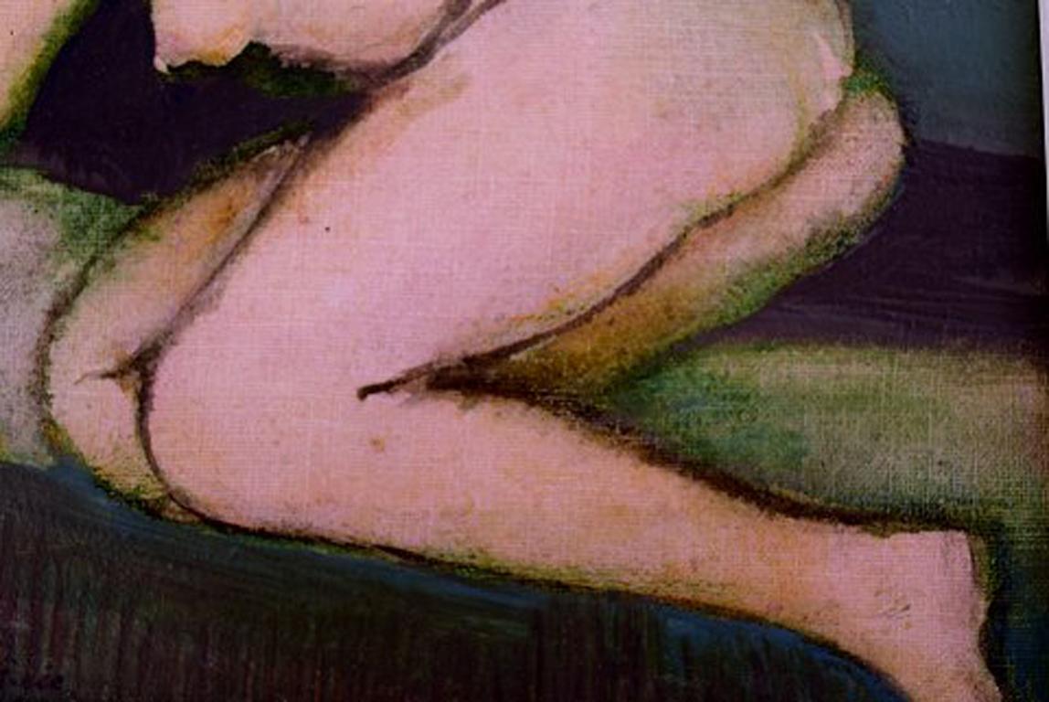 Mid-20th Century Adam Bekerman (1915-1988) Israeli/Polish Artist. Study of a Lying Nude Model