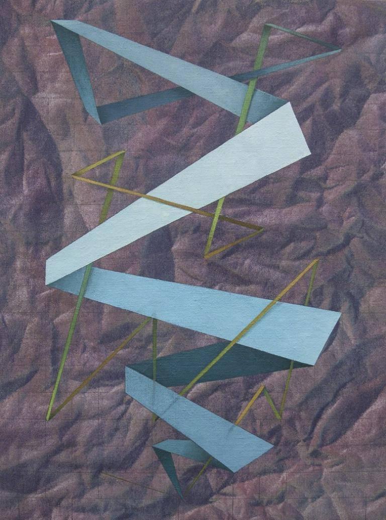 Adam Benjamin Fung Abstract Painting - not a straight line, but a zig zag 
