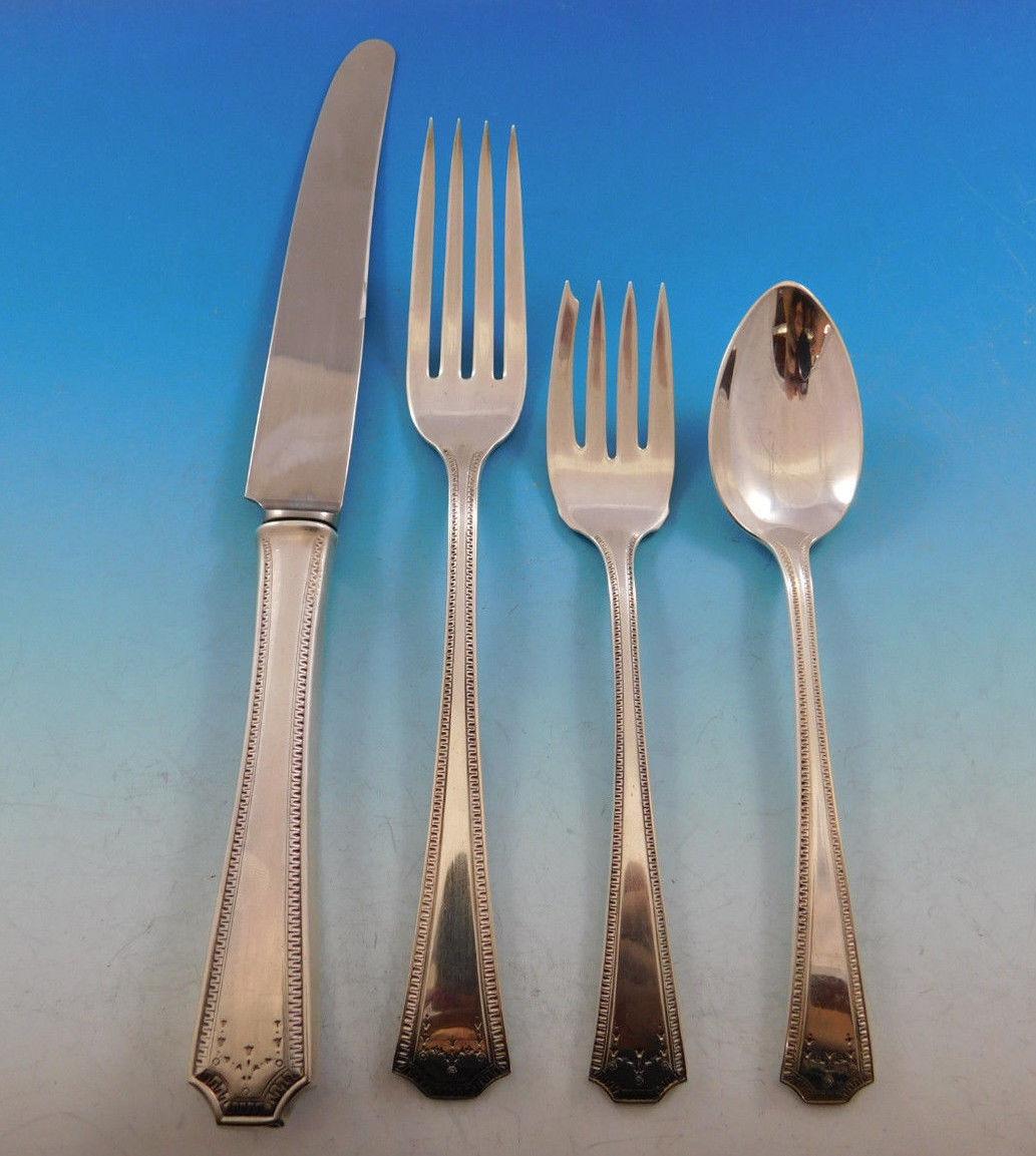 Adam by National Sterling Silver Flatware Set for 12 Service 102 Pieces Dinner In Excellent Condition For Sale In Big Bend, WI