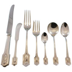 Adam by Shreve Sterling Silver Flatware Set for 12 Service 104 Pcs Dinner Mono P