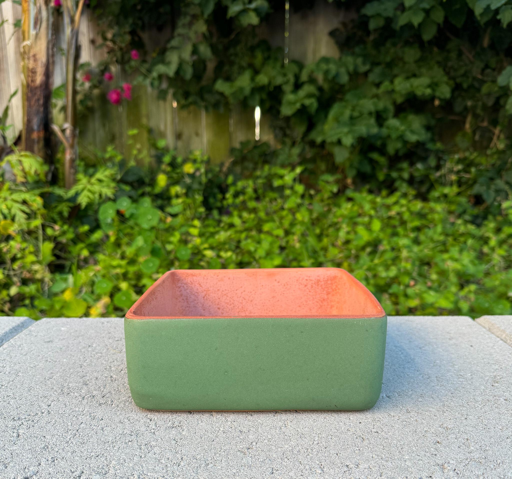 Jardinière en terre cuite verte d'Adams Ceramics, États-Unis, années 1960. 