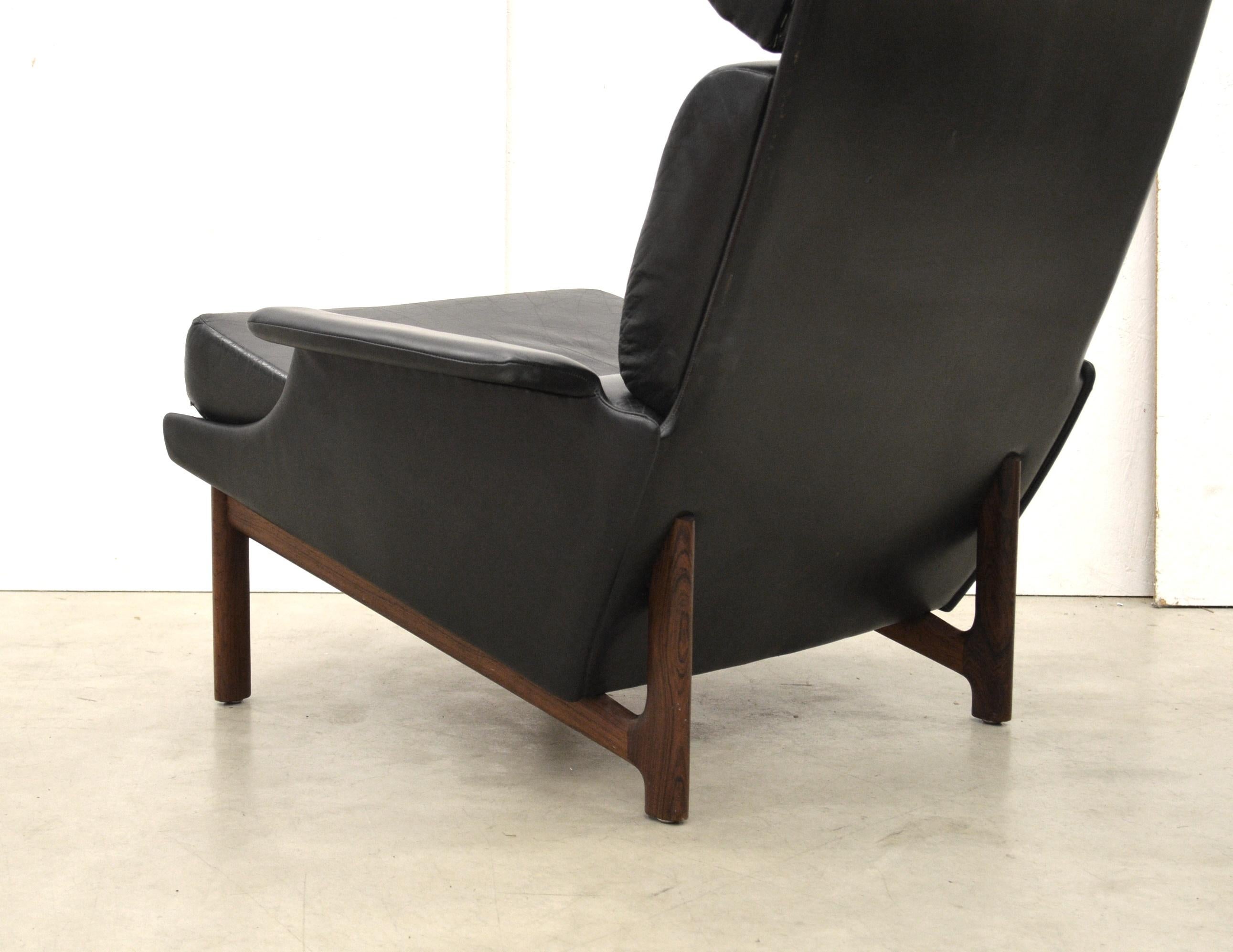 Cuir Chaise Adam de IB Kofod Larsen pour Mogens Kold, Danemark en vente