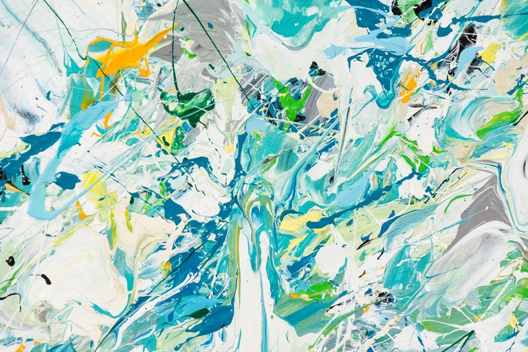 Breaking the Surface - bright, airy, abstract expressionist, acrylic on canvas - Contemporary Painting by Adam Cohen