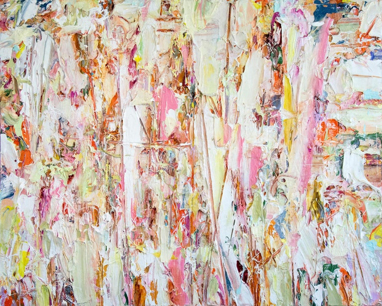 Changing Seasons - bright, impasto, abstract expressionist, acrylic on canvas - Painting by Adam Cohen