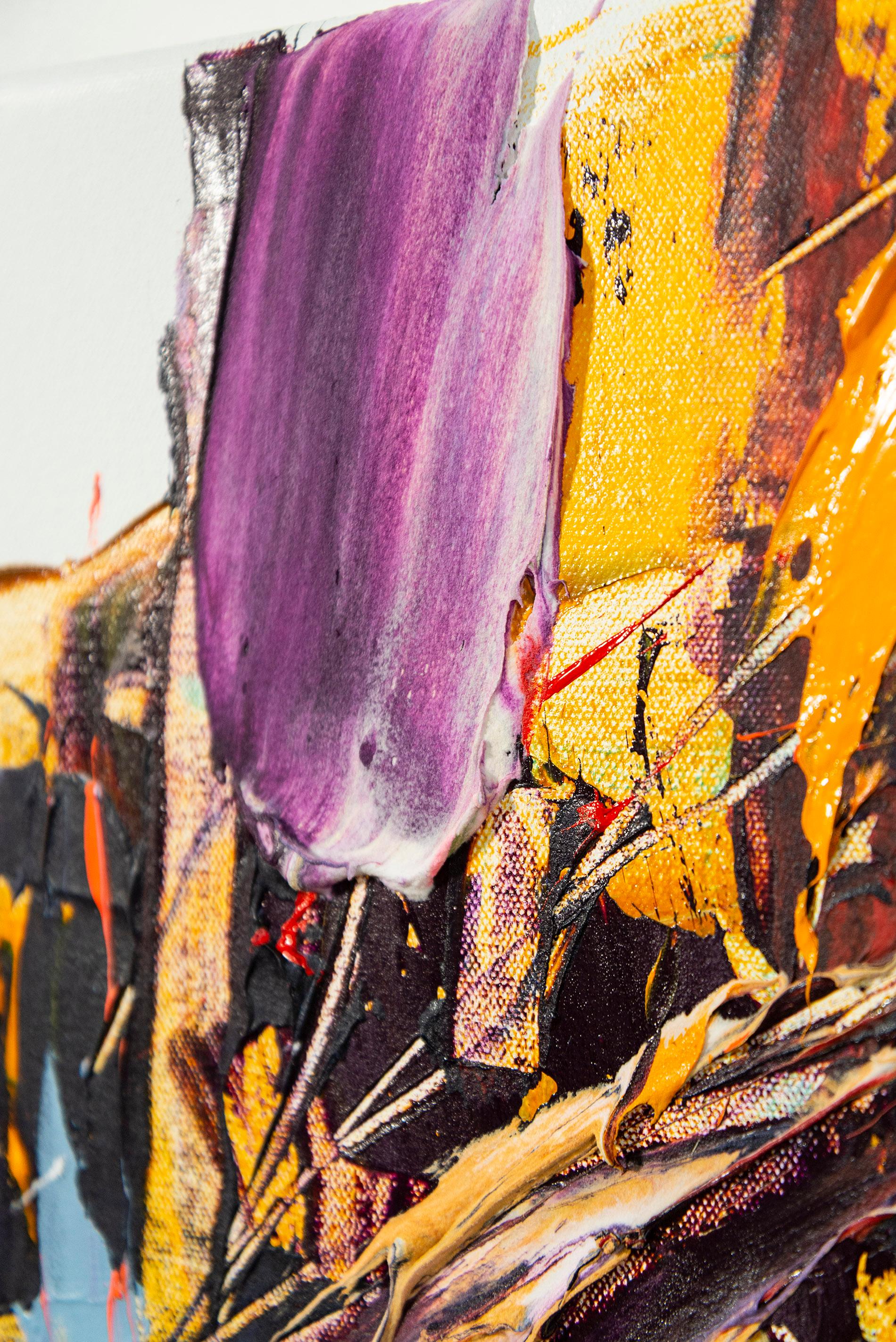 Ansia constante - vibrante, empastado, expresionista abstracto, acrílico sobre lienzo en venta 7