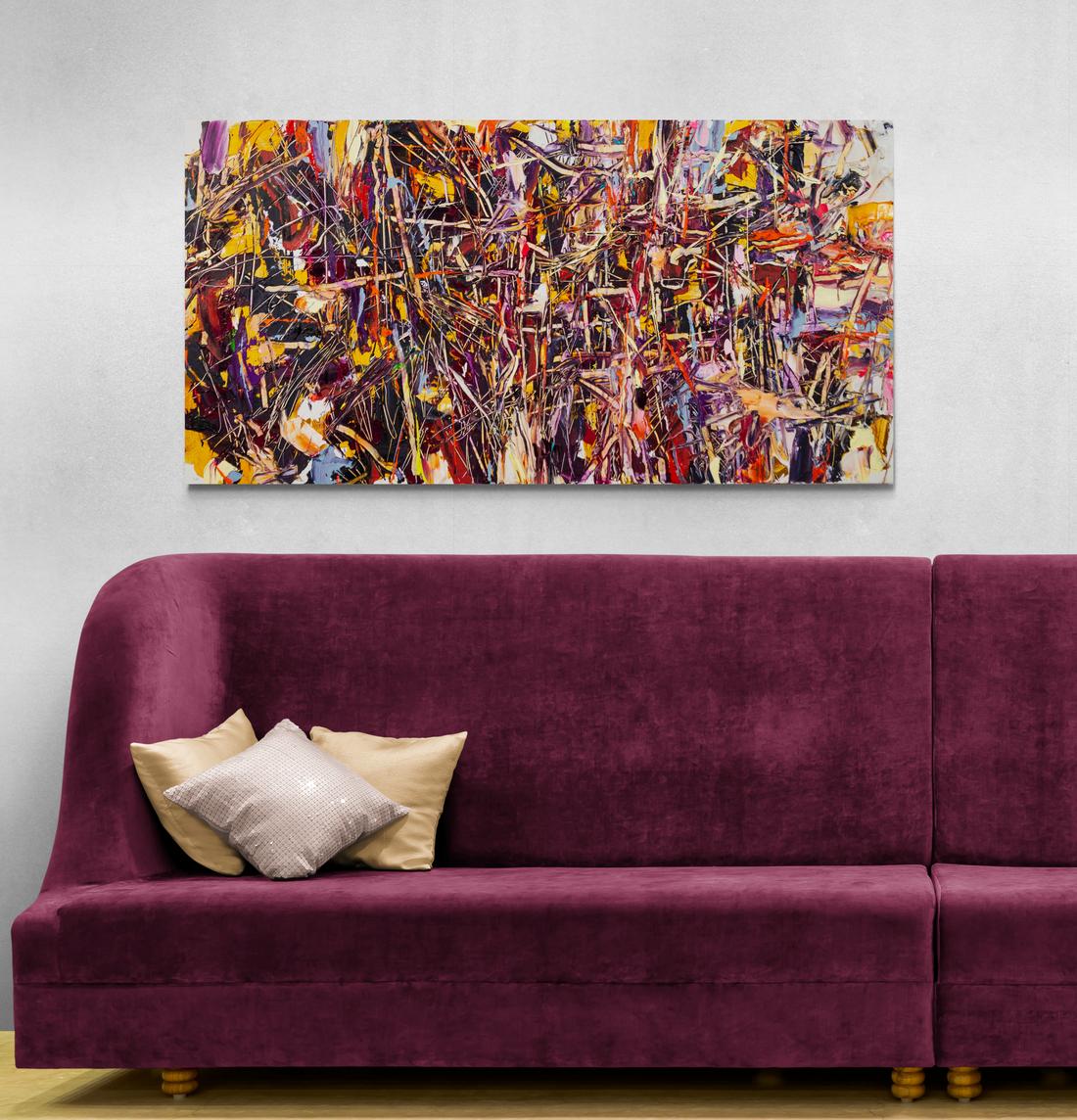Ansia constante - vibrante, empastado, expresionista abstracto, acrílico sobre lienzo en venta 8