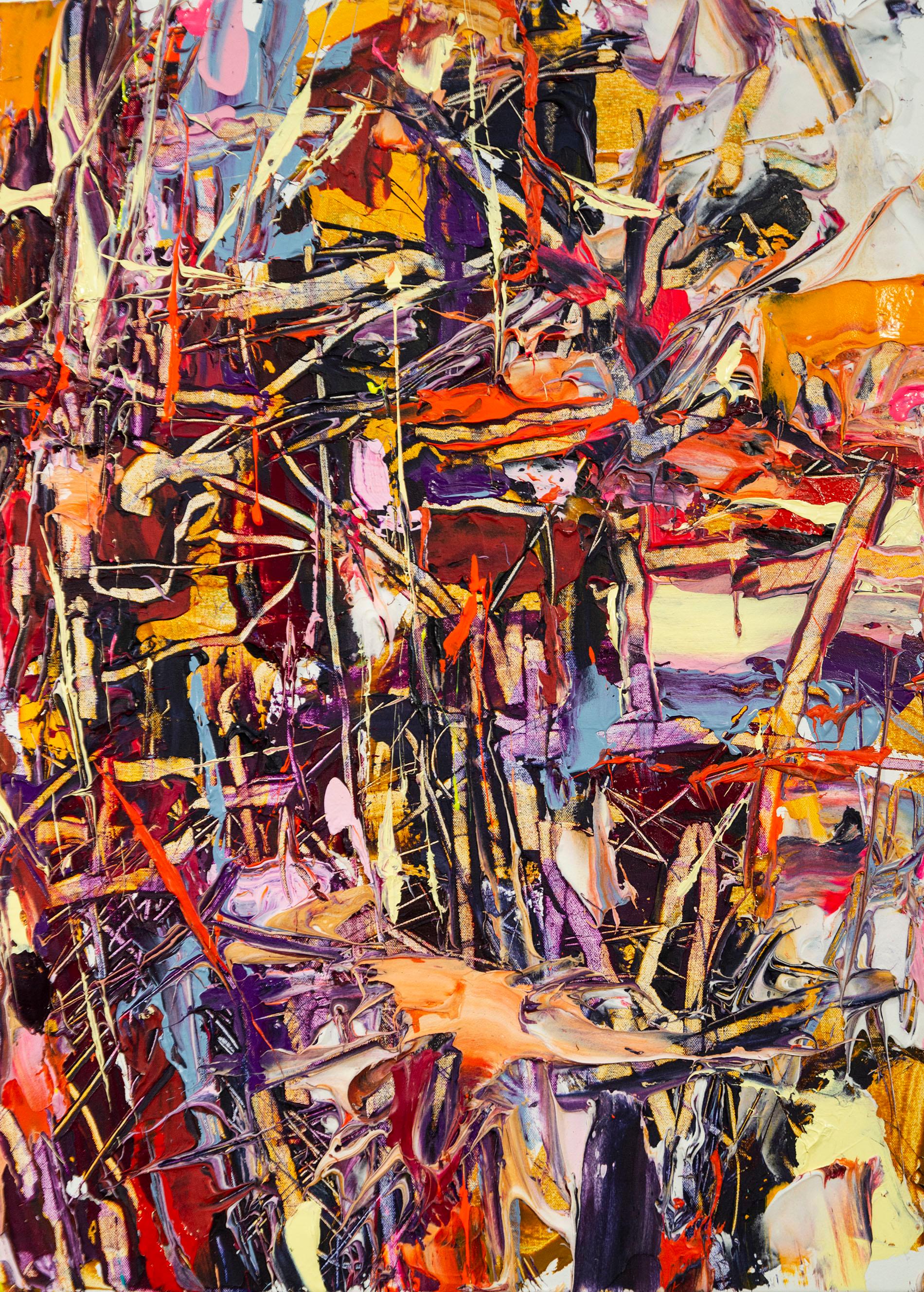 Ansia constante - vibrante, empastado, expresionista abstracto, acrílico sobre lienzo en venta 1
