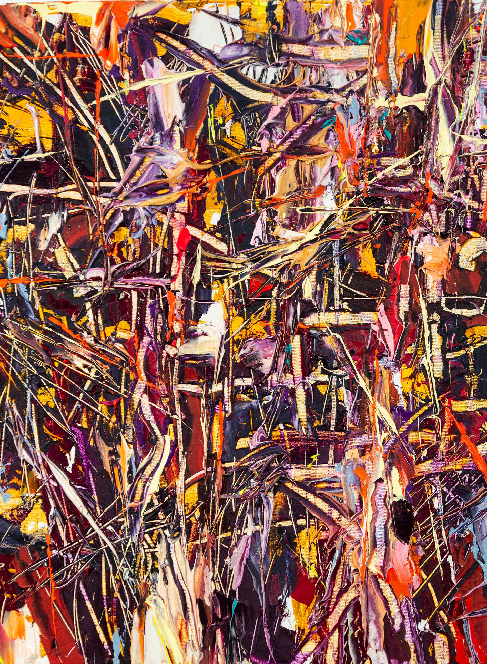 Ansia constante - vibrante, empastado, expresionista abstracto, acrílico sobre lienzo en venta 2