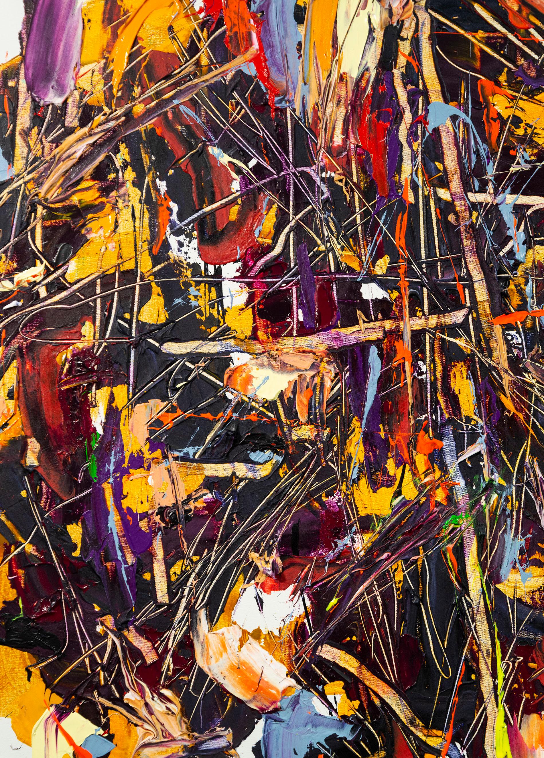 Ansia constante - vibrante, empastado, expresionista abstracto, acrílico sobre lienzo en venta 3