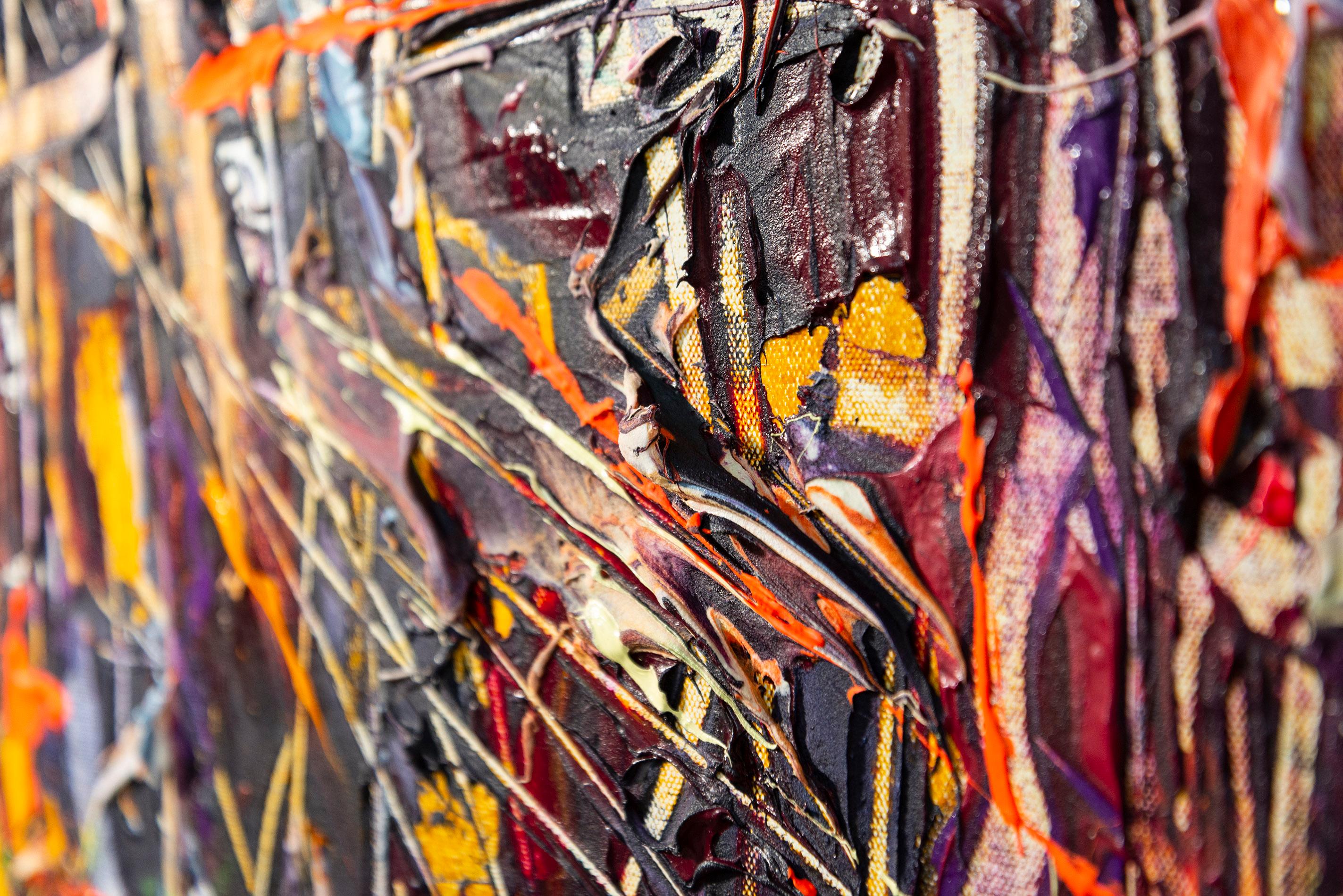 Ansia constante - vibrante, empastado, expresionista abstracto, acrílico sobre lienzo en venta 4