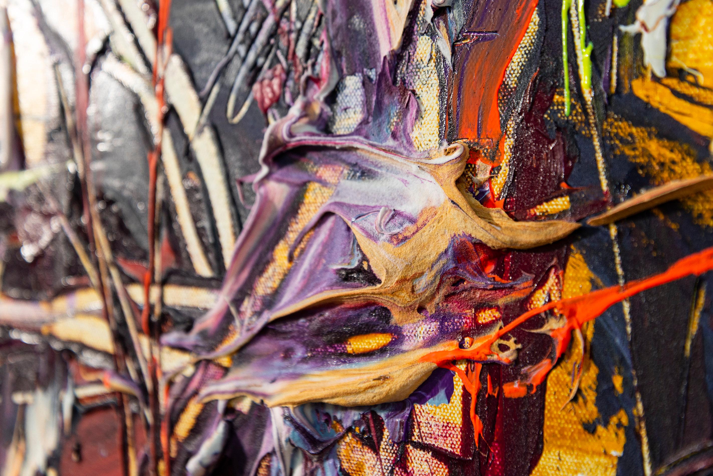 Ansia constante - vibrante, empastado, expresionista abstracto, acrílico sobre lienzo en venta 5