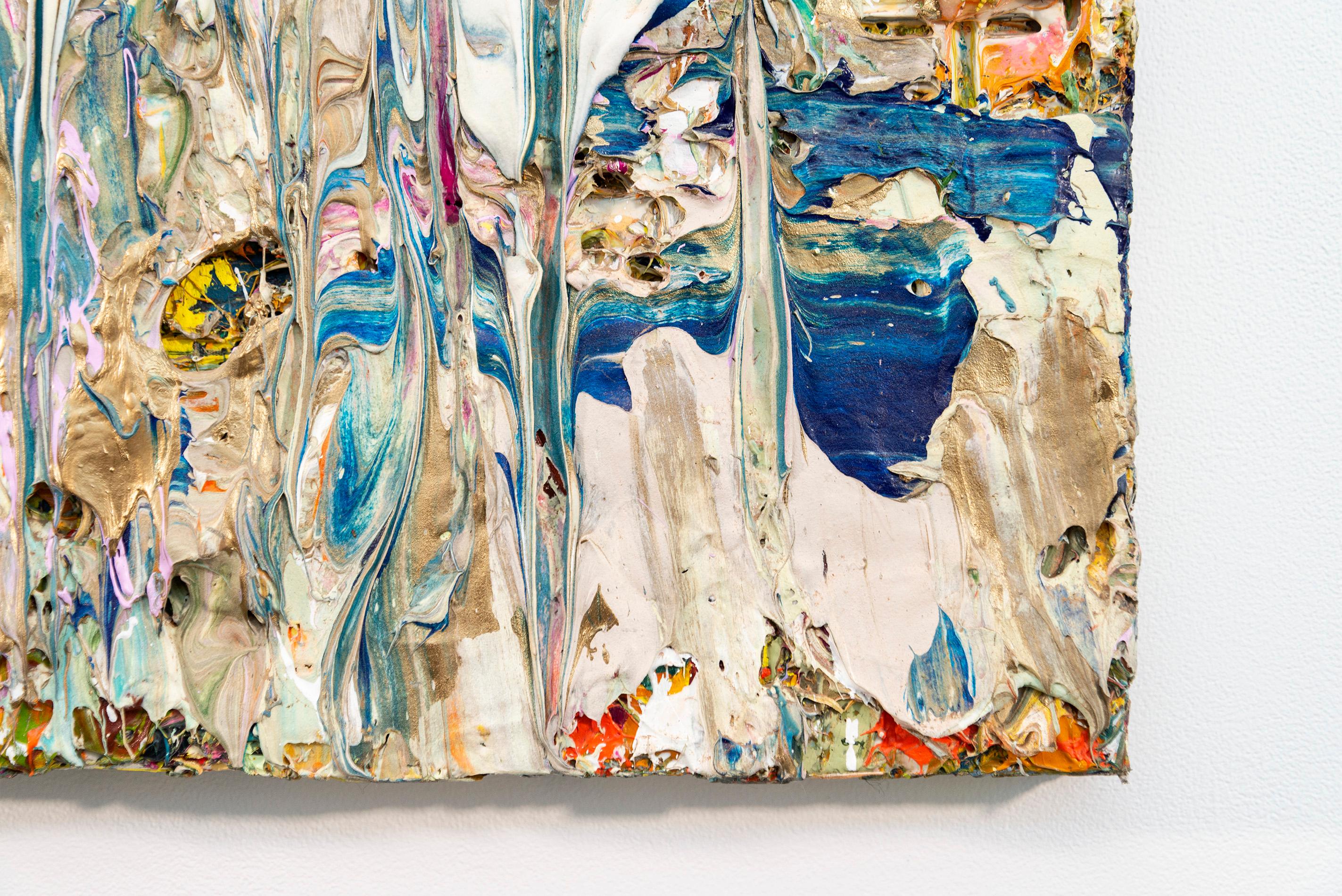 Gilded Muse - bold, colour, impasto, abstract expressionist, acrylic on canvas - Contemporary Painting by Adam Cohen