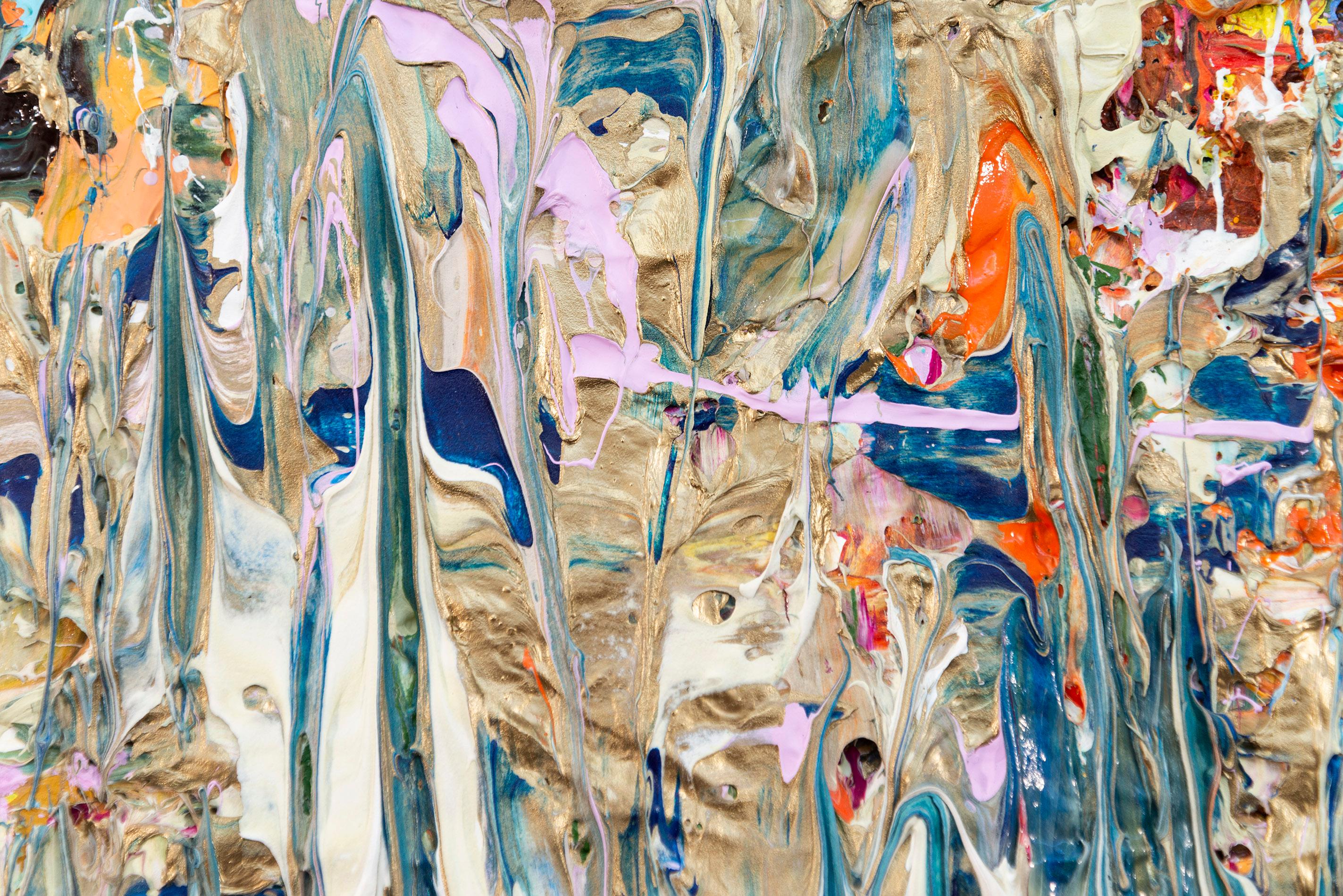 Gilded Muse - bold, colour, impasto, abstract expressionist, acrylic on canvas 2