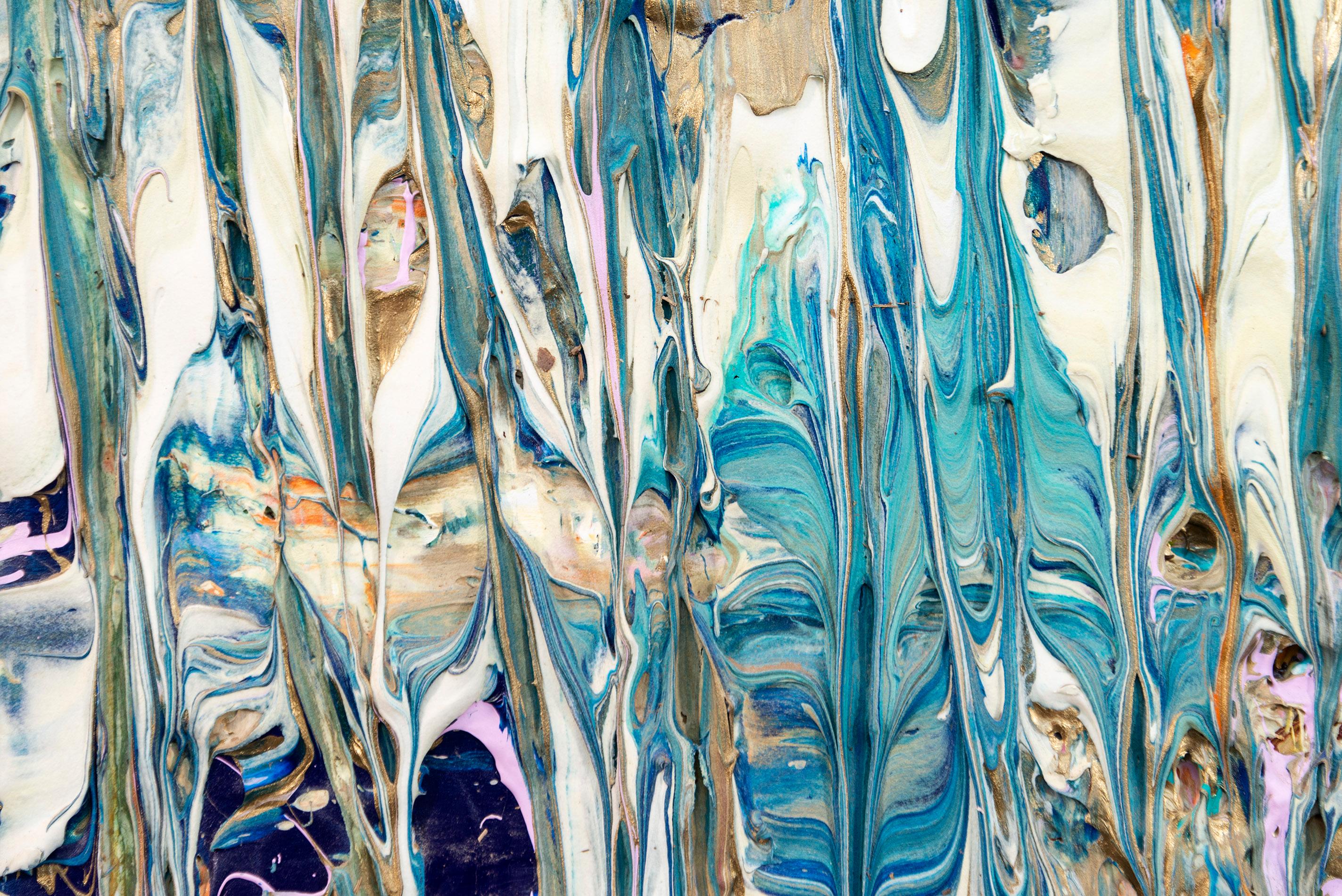 Gilded Muse - bold, colour, impasto, abstract expressionist, acrylic on canvas 3