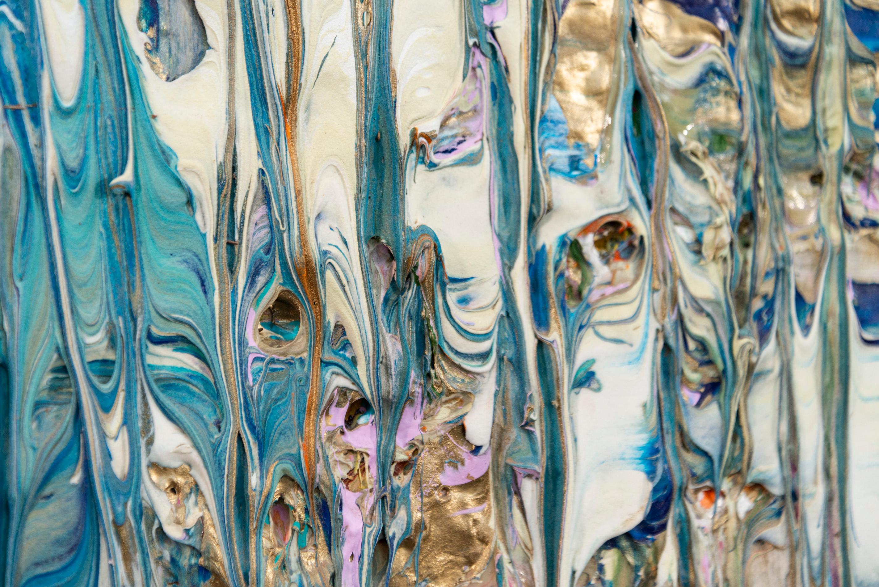 Gilded Muse - bold, colour, impasto, abstract expressionist, acrylic on canvas 5
