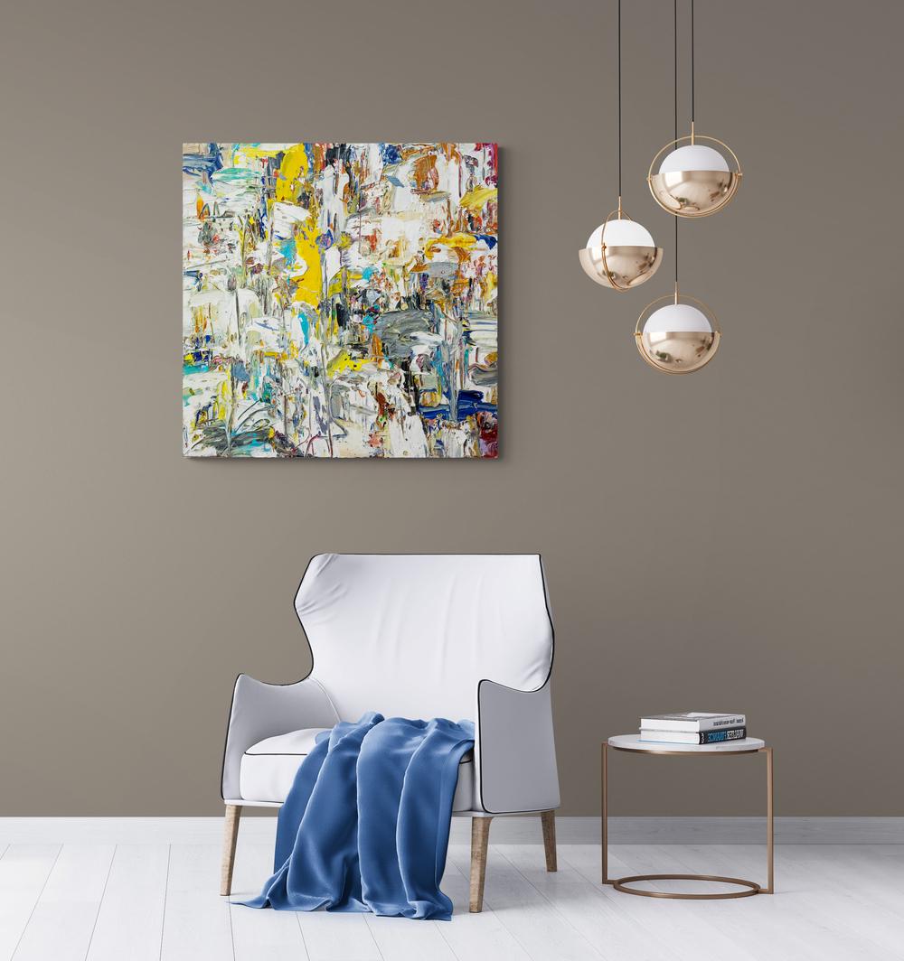 Inner Voice - acrilico su tela, brillante, audace, a impasto, espressionista astratto in vendita 4