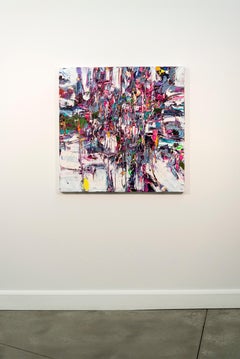 Instinct - lumineux, coloré, empâté, expressionniste abstrait, acrylique sur toile