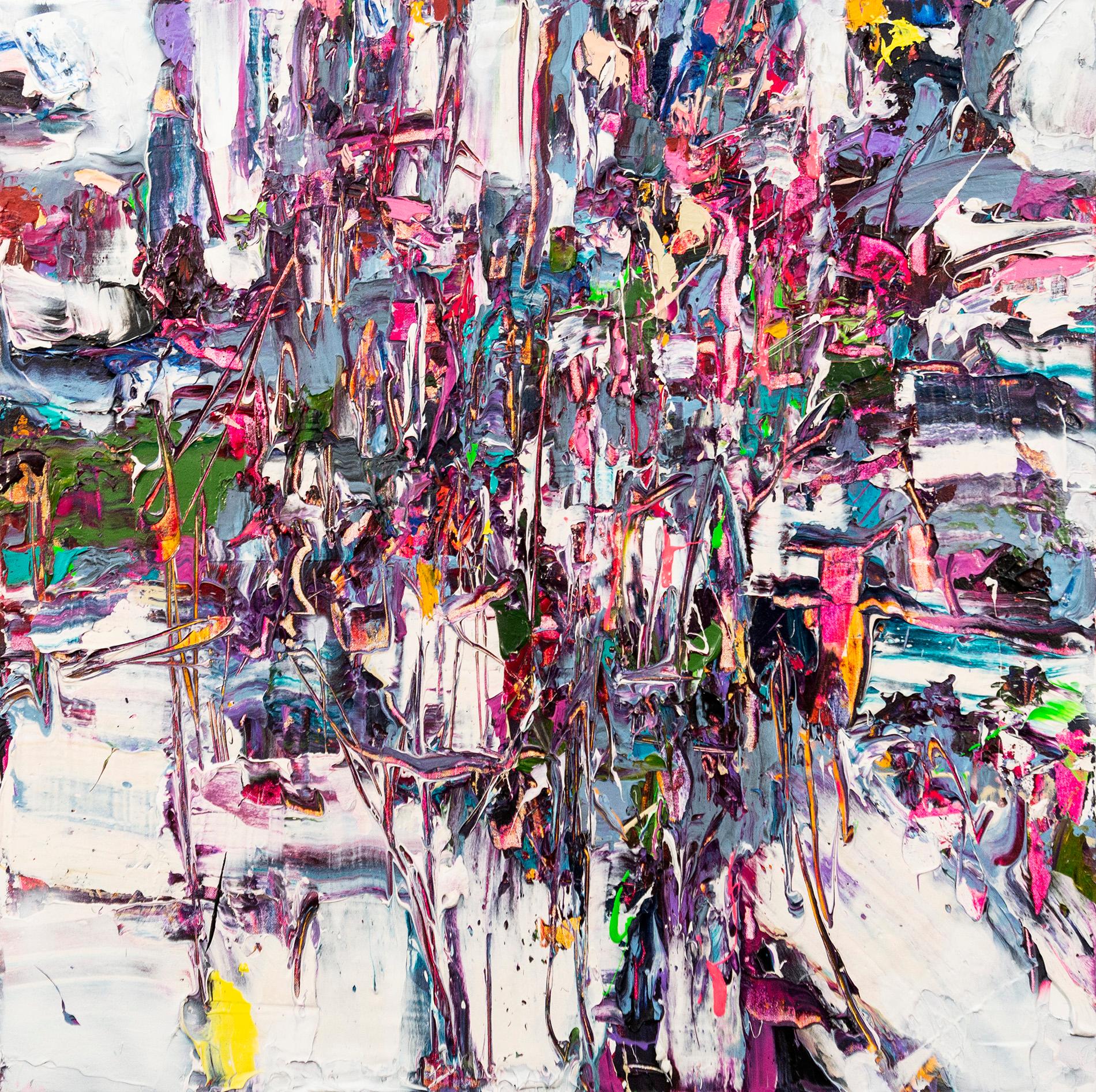 Instinct - leuchtend, farbenfroh, Impasto, abstrakter Expressionismus, Acryl auf Leinwand – Painting von Adam Cohen