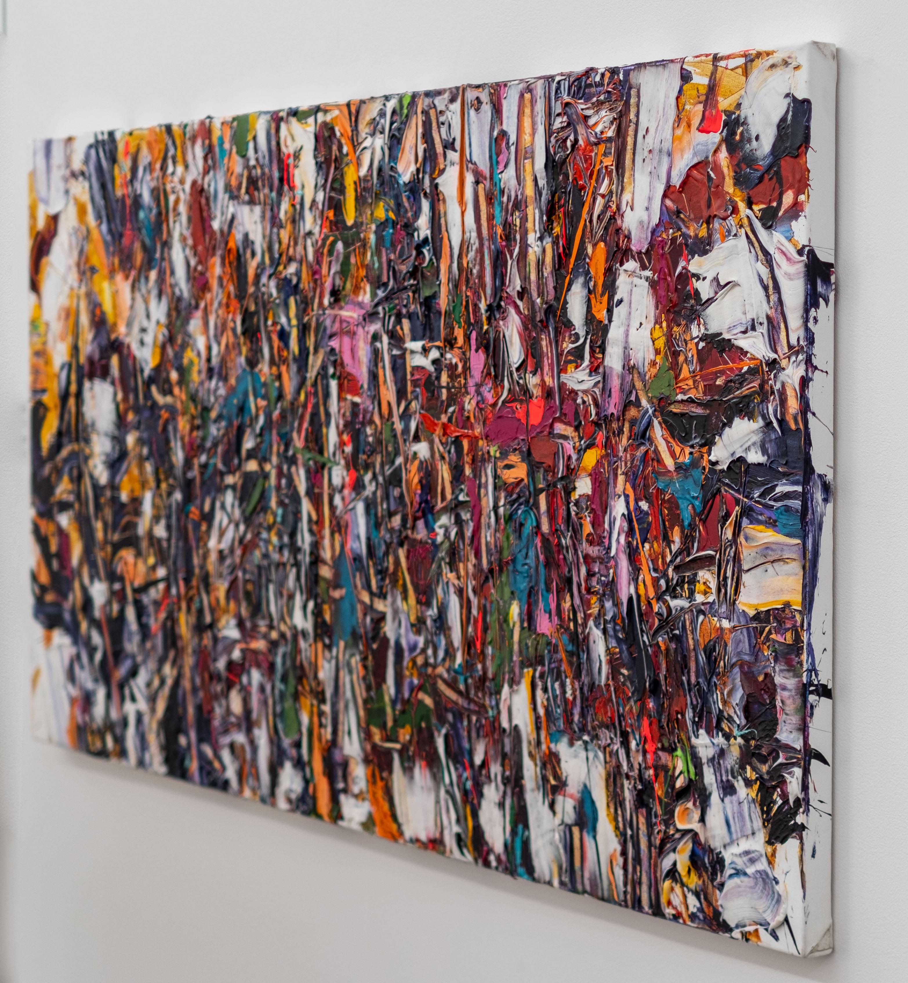 Morning Light - acrilico colorato, impasto, espressionismo astratto su tela - Abstract Painting Marrone di Adam Cohen