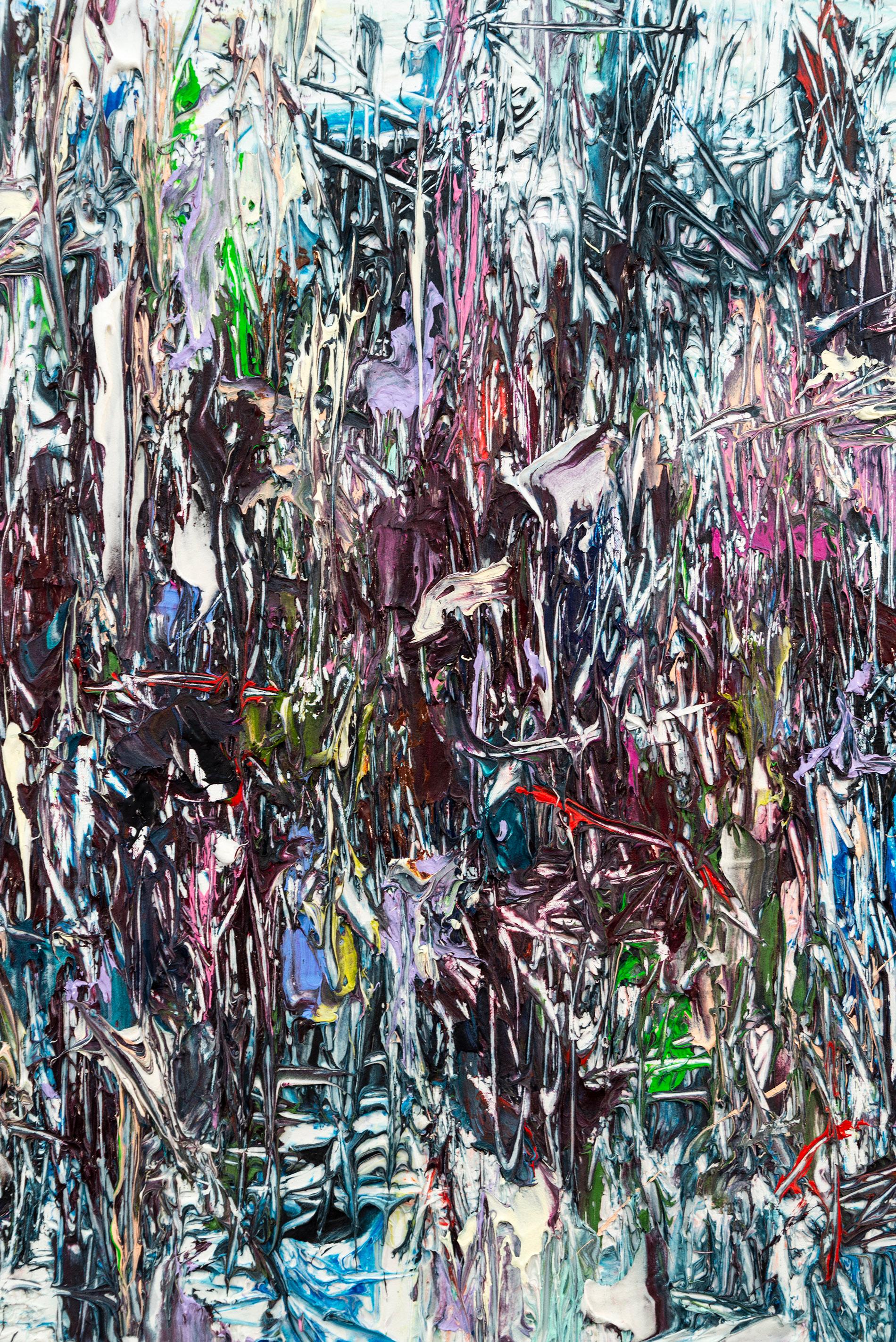Northern Lights - bold, impasto, abstract expressionist, acrylic on canvas - Contemporary Painting by Adam Cohen