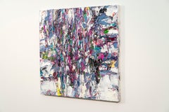 Pie in Sky - colorful, impasto, abstract expressionist, acrylic on canvas
