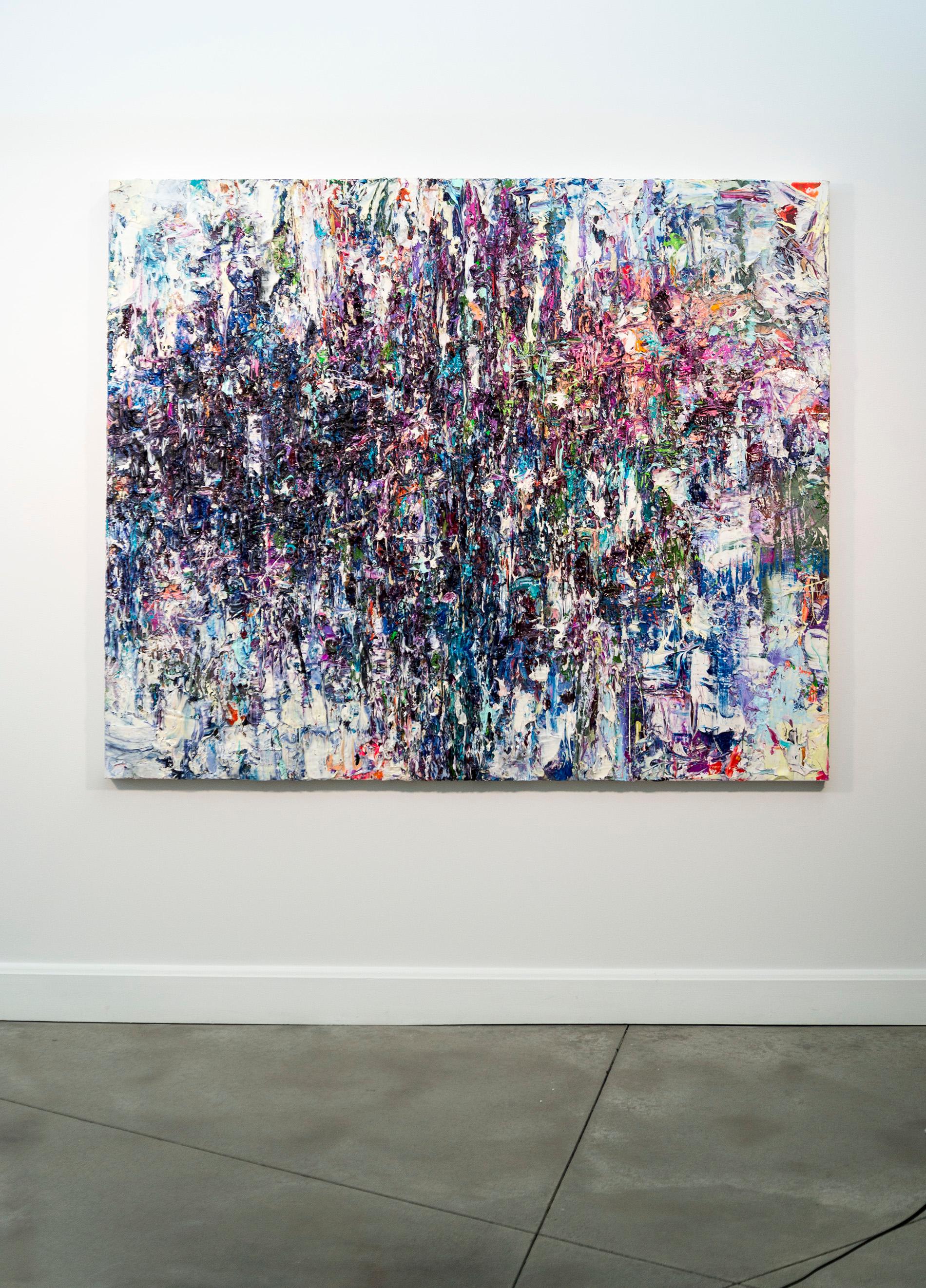  Powder Festival - colorful, impasto, abstract expressionist, acrylic on canvas - Painting by Adam Cohen
