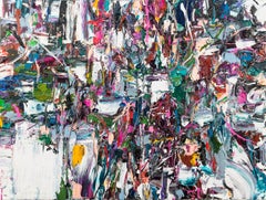 Secret Message - Abstract Painting, Vivid Color Palette, 36x48 Inches