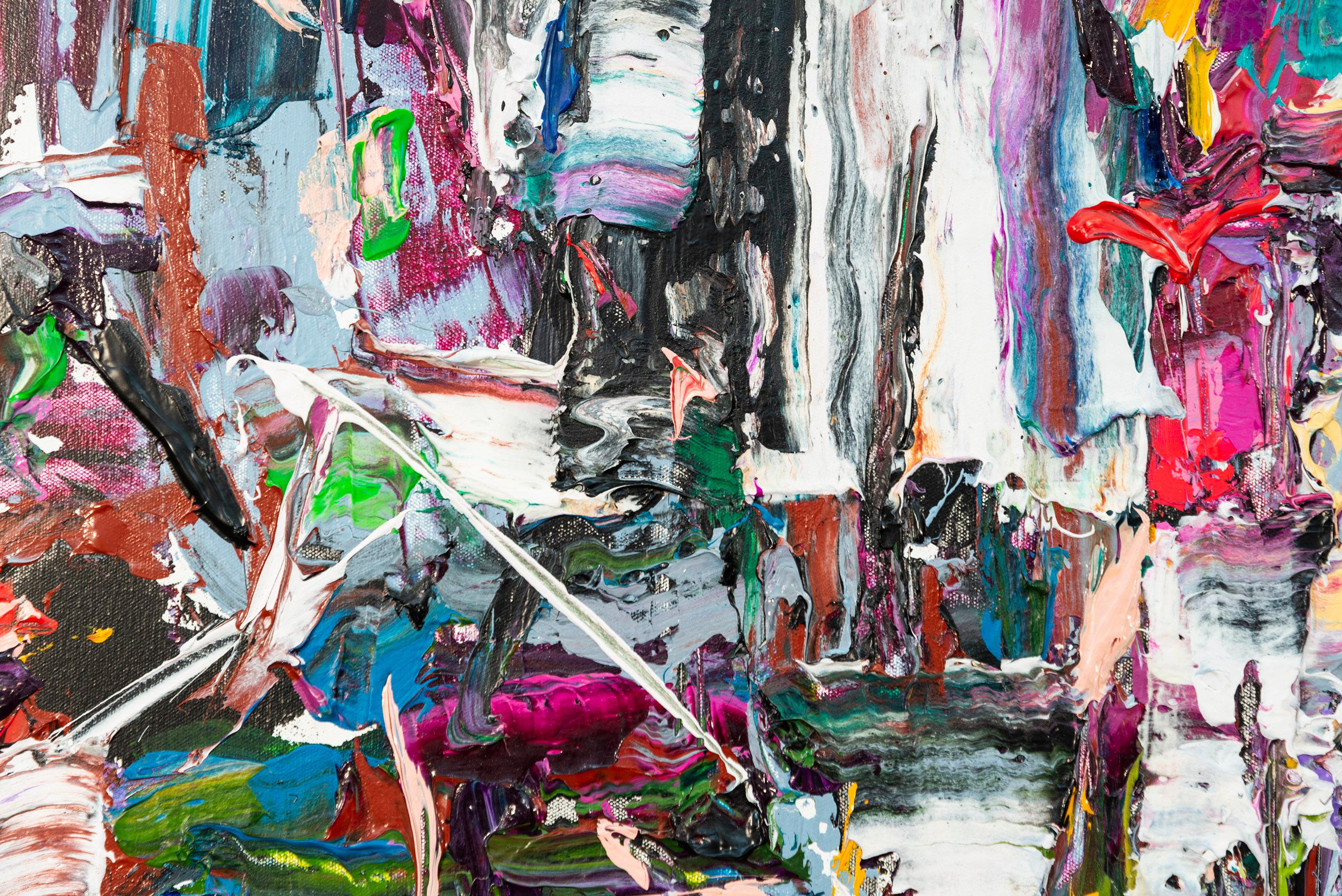 Secret Message – farbenfrohes, Impasto, abstrakter Expressionismus, Acryl auf Leinwand (Zeitgenössisch), Painting, von Adam Cohen