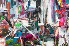 Message secret - coloré, empâtement, expressionniste abstraite, acrylique sur toile